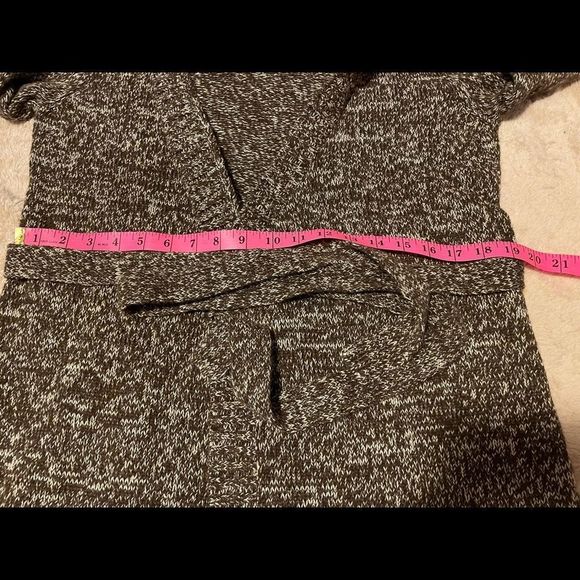 Love Rocks - Cozy Hooded Cardigan Sweater with Waist Tie - Picture 6 of 7
